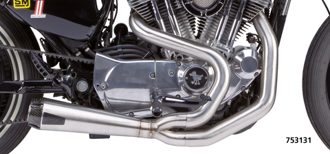 Two Brothers Racing Comp-S 2-Into-1 Exhaust Systems Fits All XL Sportster 2004-2013, Raw Finish, With Carbon Fibre End Cap