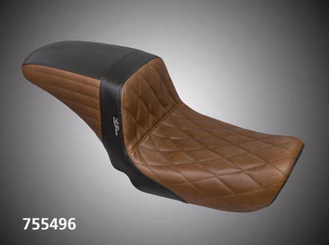 Le Pera Kickflip Solo With Brown Distressed Vinyl And Diamond Stitching For Dyna Fits All 2006-2017 Dyna