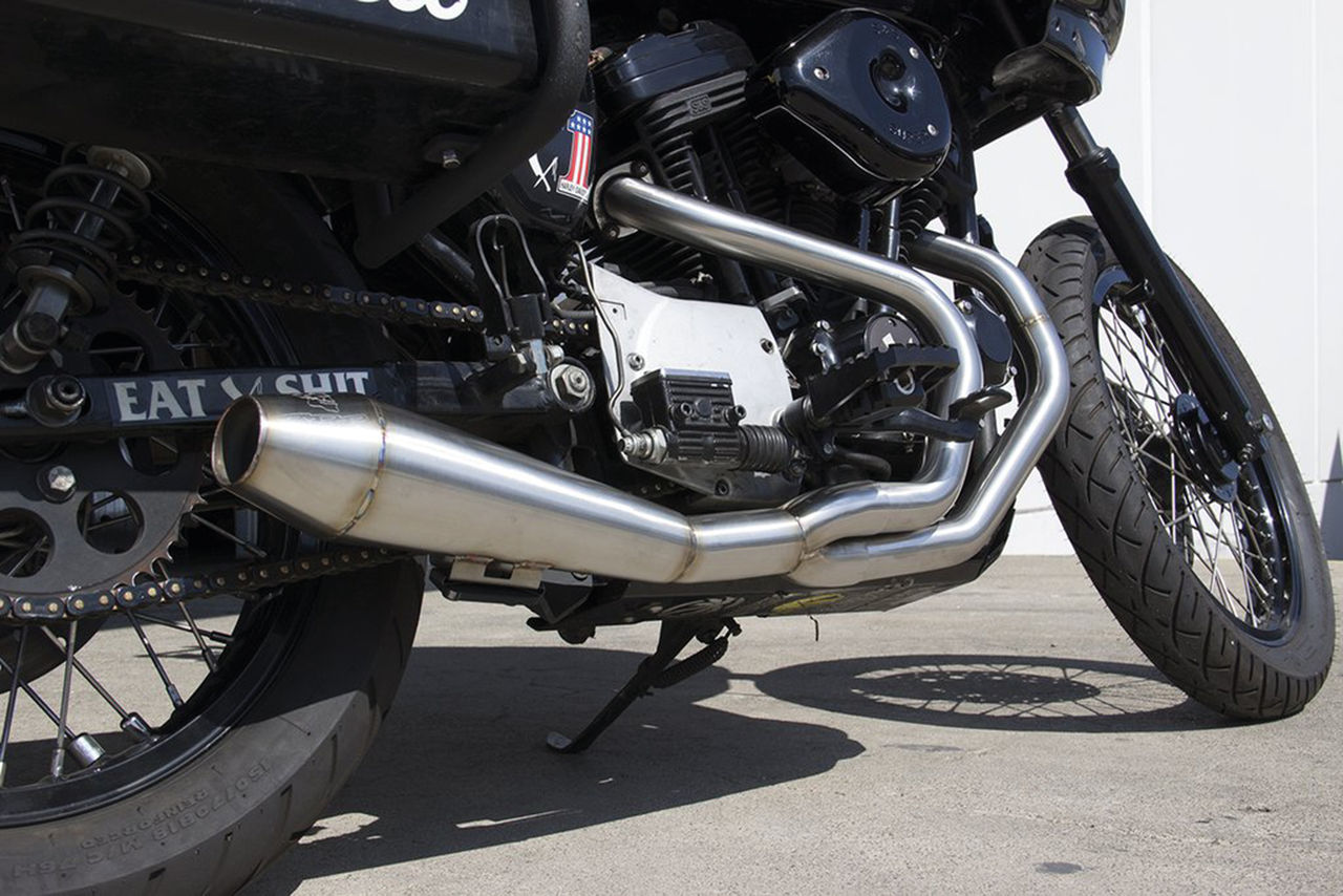 Two Brothers Racing Gen-II 2-Into-1 Exhaust Systems XL Sportster 1986-2003, Raw Finish