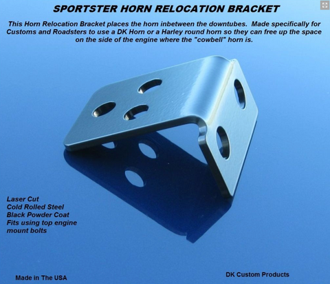 Sportster Custom & Roadster Horn Relocation Bracket