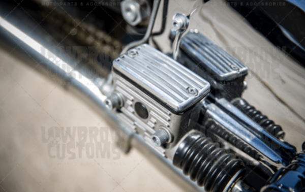 Lowbrow Customs Finned Master Cylinder Cover 1982- 2005 Harley Davidson
