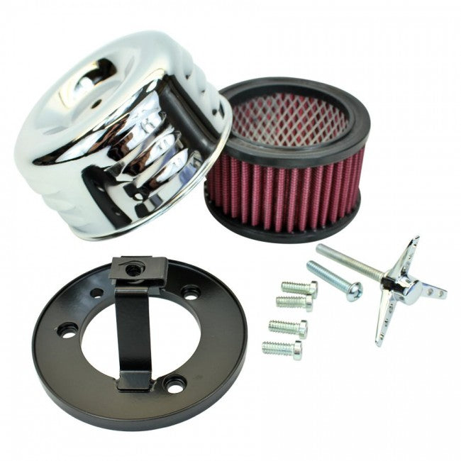 TC Bros Chrome Louvered Air Cleaner for HD CV Carbs & EFI